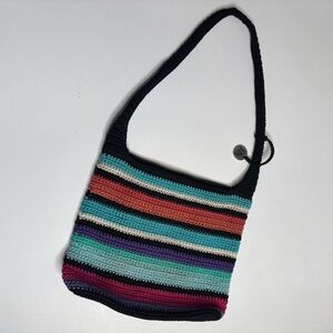 The Sak Striped Crochet Shoulder Bag Multicolor Boho Purse